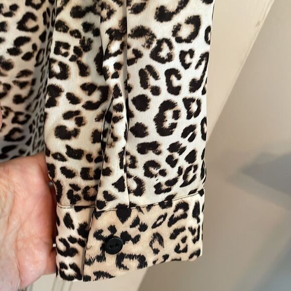 Chico’s leopard print split front double layer thin polyester tunic or dress - Picture 8 of 11